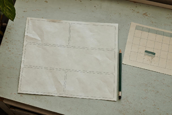 A blank reflection sheet and pencil beside a trip-planning calendar