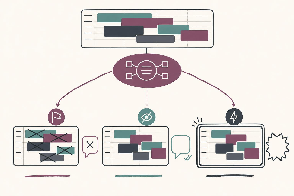 Illustration of one trip-planning trigger branching into three different coping responses