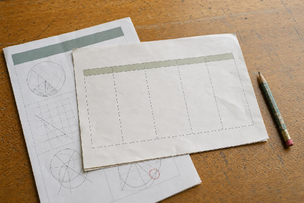 Blank reflection table and pencil beside a marked course assignment